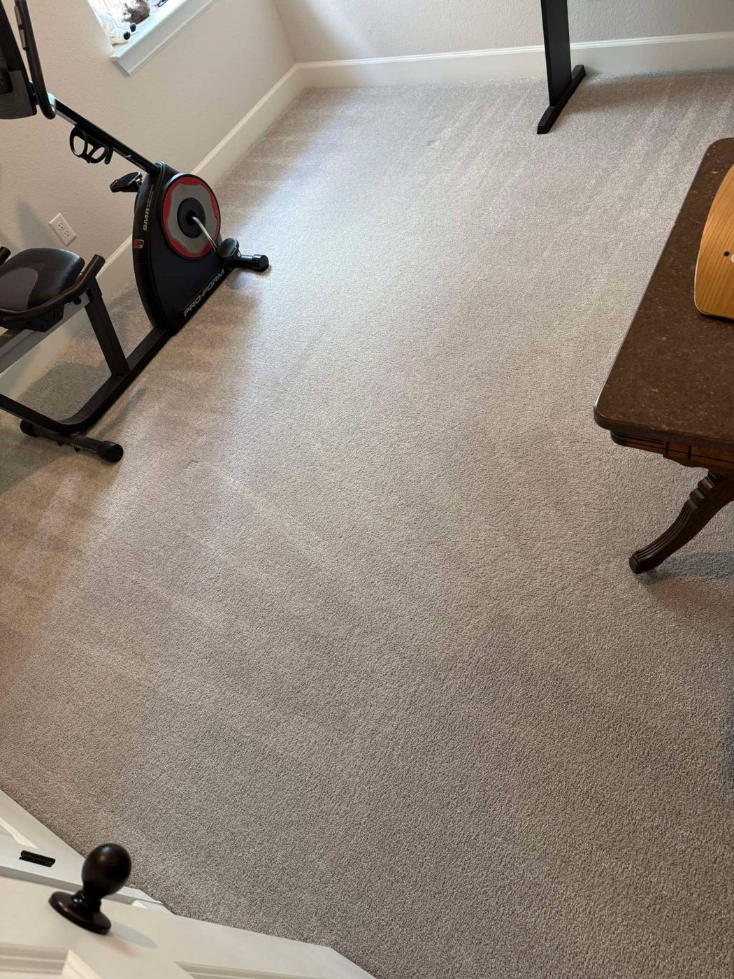 Carpet cleaning results in an East Bay home exercise room