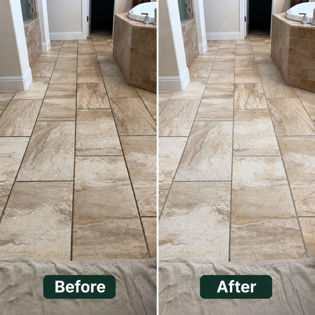 Before and after tile and grout cleaning in Walnut Creek, CA by Lama’s Pro Carpet Cleaning